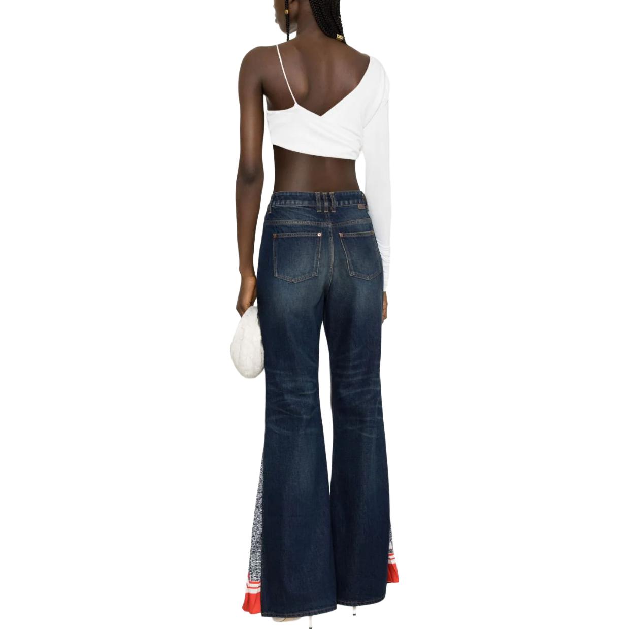 Shop (W) BALMAIN SS23 中腰喇叭水洗藍色牛仔褲 BF1MJ100DD70-SJJ