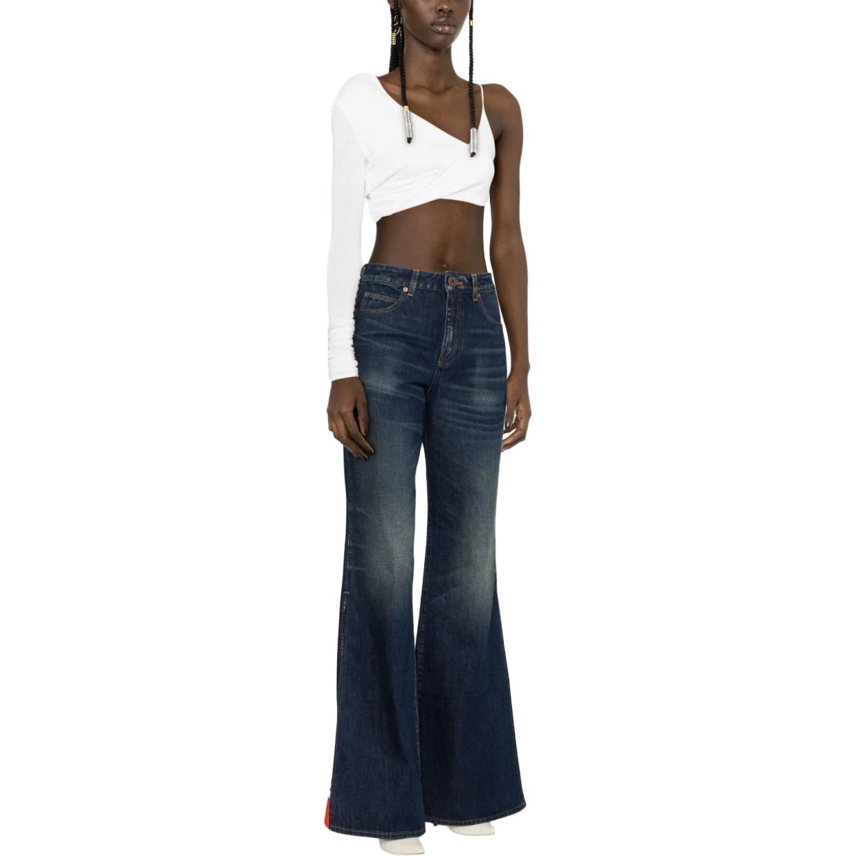 Purchase (W) BALMAIN SS23 中腰喇叭水洗藍色牛仔褲 BF1MJ100DD70-SJJ