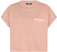 (Women) BALMAIN SS23 Pink Logo Graphic Crewneck T-Shirt. AF1EE005BB01-GIB (Women) BALMAIN SS23 Pink Logo Graphic Crewneck T-Shirt. AF1EE005BB01-GIB