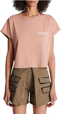 (Women) BALMAIN SS23 Pink Logo Graphic Crewneck T-Shirt. AF1EE005BB01-GIB Purchase (Women) BALMAIN SS23 Pink Logo Graphic Crewneck T-Shirt. AF1EE005BB01-GIB