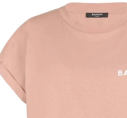 (Women) BALMAIN SS23 Pink Logo Graphic Crewneck T-Shirt. AF1EE005BB01-GIB Sizing (Women) BALMAIN SS23 Pink Logo Graphic Crewneck T-Shirt. AF1EE005BB01-GIB