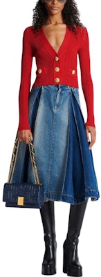 (W) BALMAIN SS23 Kardigan Merah Butang Depan Rajut. BF1KL018-KE18-3KB Lookbook (W) BALMAIN SS23 Kardigan Merah Butang Depan Rajut. BF1KL018-KE18-3KB