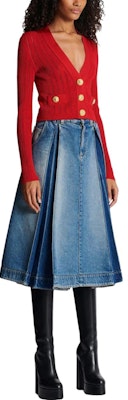 (W) BALMAIN SS23 Kardigan Merah Butang Depan Rajut. BF1KL018-KE18-3KB Sizing (W) BALMAIN SS23 Kardigan Merah Butang Depan Rajut. BF1KL018-KE18-3KB