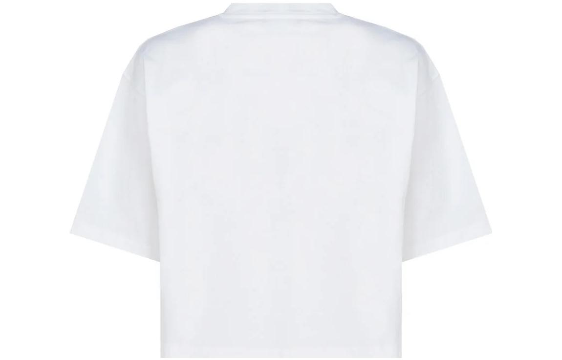 Lookbook (W) BALMAIN SS23 白色圓領字母印花T恤。 AF0EE020BB02-GAB