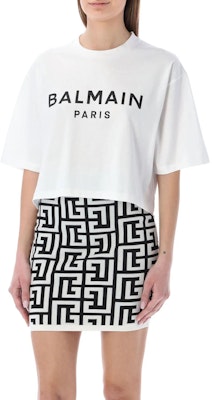 (W) BALMAIN SS23 白色圓領字母印花T恤。 AF0EE020BB02-GAB Shop (W) BALMAIN SS23 白色圓領字母印花T恤。 AF0EE020BB02-GAB