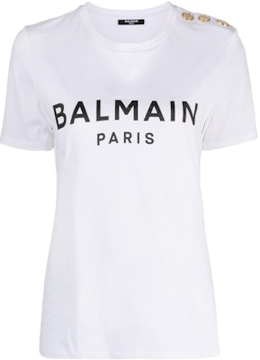 (W) BALMAIN SS23 Kaos Putih Crewneck Cetak Huruf Lengan Pendek AF0EF005BB02-GAB Buy (W) BALMAIN SS23 Kaos Putih Crewneck Cetak Huruf Lengan Pendek AF0EF005BB02-GAB
