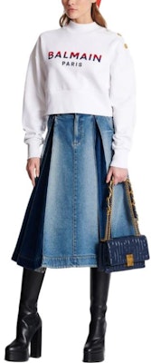 (W) BALMAIN SS23 白色印Logo圓領長袖上衣 BF1JO040-BC46-GPY Shop (W) BALMAIN SS23 白色印Logo圓領長袖上衣 BF1JO040-BC46-GPY