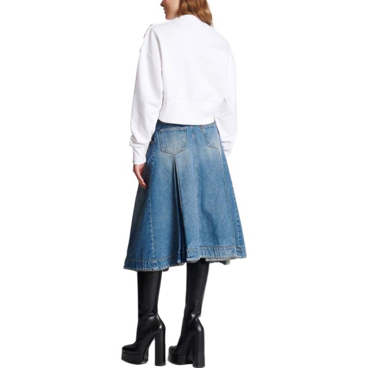 Purchase (W) BALMAIN SS23 白色印Logo圓領長袖上衣 BF1JO040-BC46-GPY