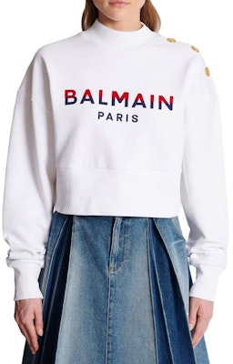 (W) BALMAIN SS23 白色印Logo圓領長袖上衣 BF1JO040-BC46-GPY Details for (W) BALMAIN SS23 白色印Logo圓領長袖上衣 BF1JO040-BC46-GPY