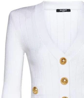 Details for (W) BALMAIN SS23 白色深V釦式針織開襟衫 AF0KL007KB07-0FA