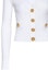 Sizing (W) BALMAIN SS23 Kardigan Knit Putih V-Leher Dalam dengan Butang-Up AF0KL007KB07-0FA