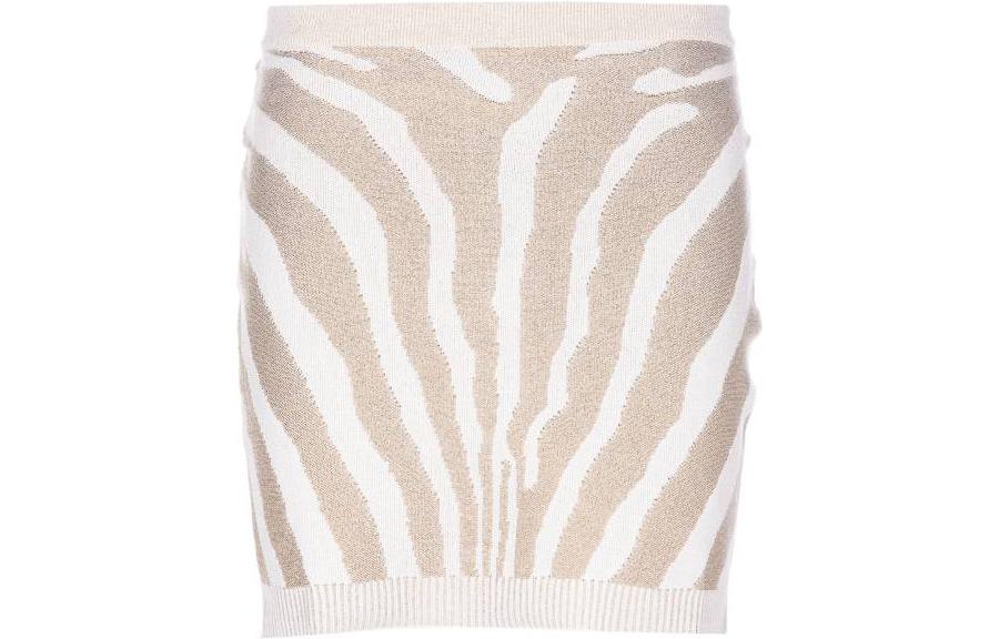 Order (W) BALMAIN SS23 斑馬紋休閒迷你裙 AF1LB005KD48-GAD