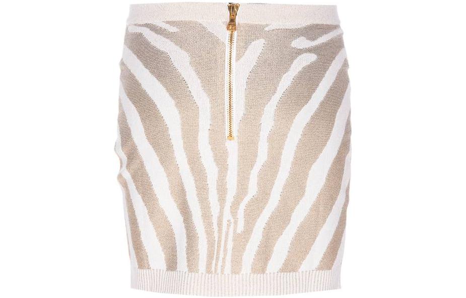 Lookbook (W) BALMAIN SS23 斑馬紋休閒迷你裙 AF1LB005KD48-GAD