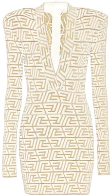 (W) BALMAIN SS23 米色字母針織V領長袖迷你連衣裙 AF1R8050KD84-IDR Order (W) BALMAIN SS23 米色字母針織V領長袖迷你連衣裙 AF1R8050KD84-IDR