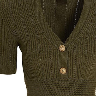 (W) BALMAIN 2023春夏綠色羅紋網眼針織短袖修身連衣裙 AF1R6030KB397CH Purchase (W) BALMAIN 2023春夏綠色羅紋網眼針織短袖修身連衣裙 AF1R6030KB397CH