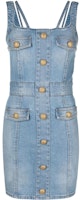 (Women) BALMAIN SS23 Washed Denim Button Sleeveless Dress Women Blue AF1R2127DC99-6FF (Women) BALMAIN SS23 Washed Denim Button Sleeveless Dress Women Blue AF1R2127DC99-6FF