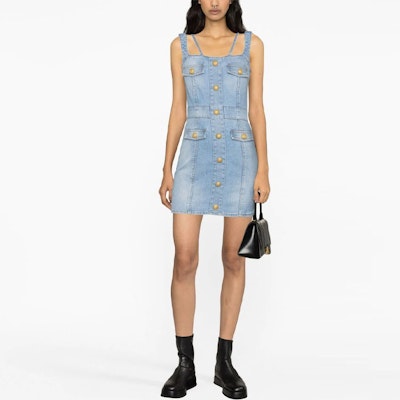 (W) 巴尔曼 SS23 水洗牛仔无袖连衣裙 女款 蓝色 AF1R2127DC99-6FF Lookbook (W) 巴尔曼 SS23 水洗牛仔无袖连衣裙 女款 蓝色 AF1R2127DC99-6FF