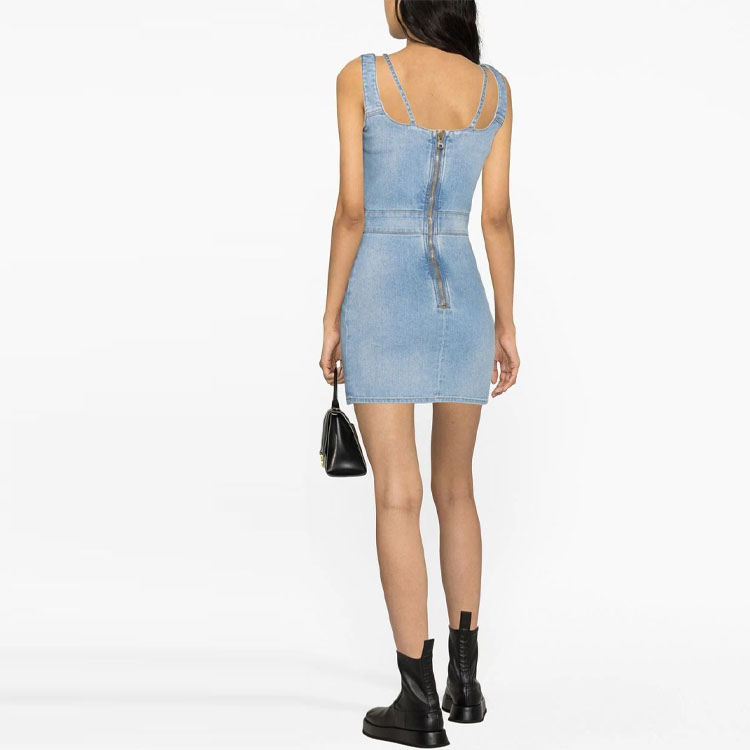Shop (W) 巴尔曼 SS23 水洗牛仔无袖连衣裙 女款 蓝色 AF1R2127DC99-6FF
