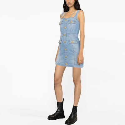 (W) 巴尔曼 SS23 水洗牛仔无袖连衣裙 女款 蓝色 AF1R2127DC99-6FF Purchase (W) 巴尔曼 SS23 水洗牛仔无袖连衣裙 女款 蓝色 AF1R2127DC99-6FF