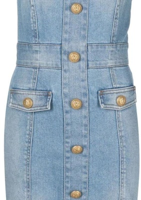 (W) 巴尔曼 SS23 水洗牛仔无袖连衣裙 女款 蓝色 AF1R2127DC99-6FF Sizing (W) 巴尔曼 SS23 水洗牛仔无袖连衣裙 女款 蓝色 AF1R2127DC99-6FF