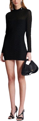 (W) BALMAIN SS24 Mini Dress Lengan Panjang Hitam dengan Corak Logo Maze. DF1R8029-KG96-EAC Lookbook (W) BALMAIN SS24 Mini Dress Lengan Panjang Hitam dengan Corak Logo Maze. DF1R8029-KG96-EAC