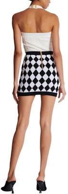 (W) 巴尔曼 SS24 黑色中腰钻石纹针织休闲裙 DF1LB292-KG66 Purchase (W) 巴尔曼 SS24 黑色中腰钻石纹针织休闲裙 DF1LB292-KG66