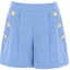 Buy (Women) BALMAIN SS24 Blue Pleated Mid-Rise Straight-Leg Casual Shorts. CF0PA235WC09-6DM