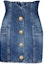 Buy (W) BALMAIN SS24 藍色單排扣修身牛仔裙 CF0LB029-DE32-6FF