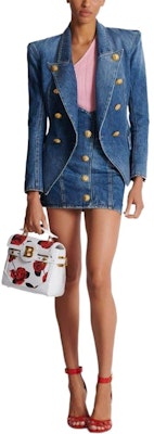 (W) BALMAIN SS24 藍色單排扣修身牛仔裙 CF0LB029-DE32-6FF Lookbook (W) BALMAIN SS24 藍色單排扣修身牛仔裙 CF0LB029-DE32-6FF