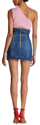 (W) BALMAIN SS24 藍色單排扣修身牛仔裙 CF0LB029-DE32-6FF Purchase (W) BALMAIN SS24 藍色單排扣修身牛仔裙 CF0LB029-DE32-6FF