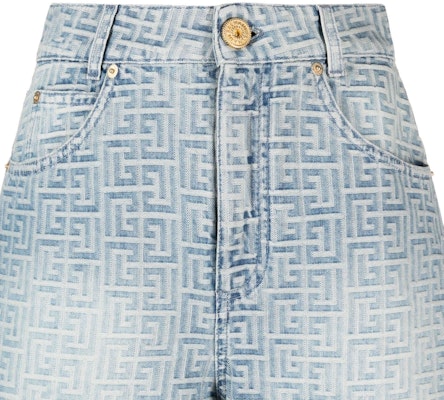 (W) BALMAIN SS24 淺藍色寬版字母扣牛仔短褲 CF1MA100-DD27-6FF Details for (W) BALMAIN SS24 淺藍色寬版字母扣牛仔短褲 CF1MA100-DD27-6FF