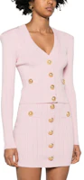 Purchase (W) BALMAIN SS24 淡粉色修身V領長袖針織開衫 DF1KL007-KB07-4CO