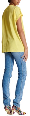 (Women) BALMAIN SS24 Yellow Flocked Logo Casual Crewneck T-Shirt DF1EF010BB01-IEM Shop (Women) BALMAIN SS24 Yellow Flocked Logo Casual Crewneck T-Shirt DF1EF010BB01-IEM
