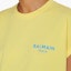 Cheap (Women) BALMAIN SS24 Yellow Flocked Logo Casual Crewneck T-Shirt DF1EF010BB01-IEM