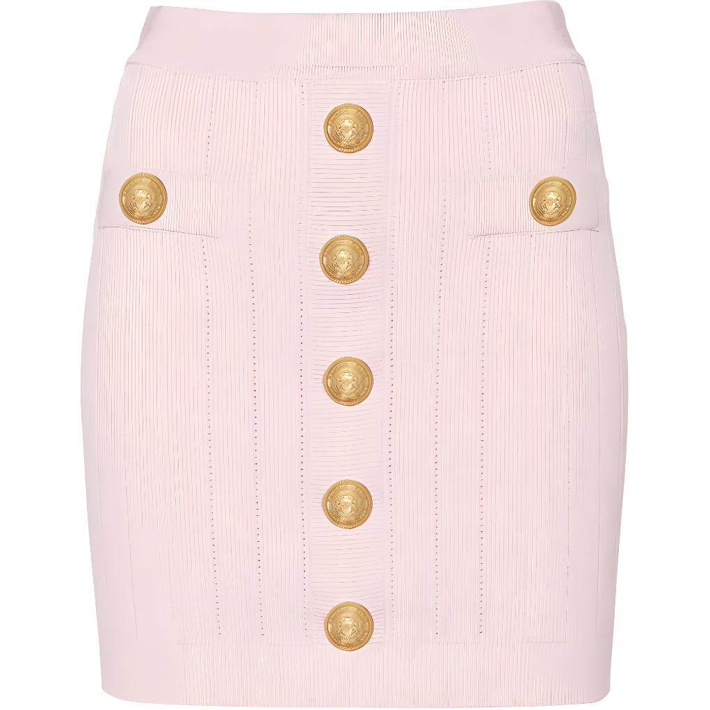 Order (W) 巴尔曼SS24高腰弹力直筒休闲裙女款浅粉色 DF1LB290-KB07