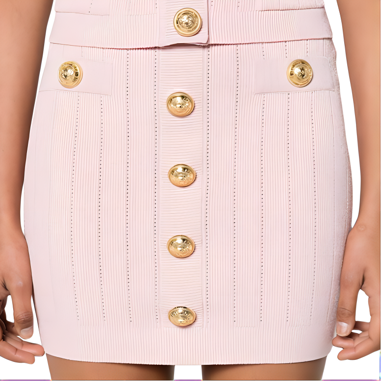 Details for (W) 巴尔曼SS24高腰弹力直筒休闲裙女款浅粉色 DF1LB290-KB07