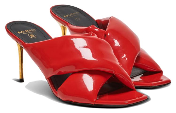 Lookbook (W) Balmain Stiletto Tacco Slide ''Red Comfort'' BN0UR950LPAT3KB