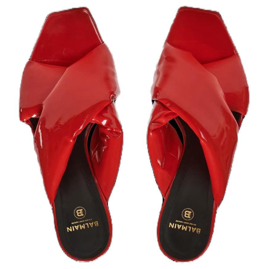 Shop (W) Balmain Stiletto Tacco Slide ''Red Comfort'' BN0UR950LPAT3KB