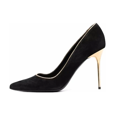 (W) Balmain Suede High Heel 'Fashion Stiletto Black'