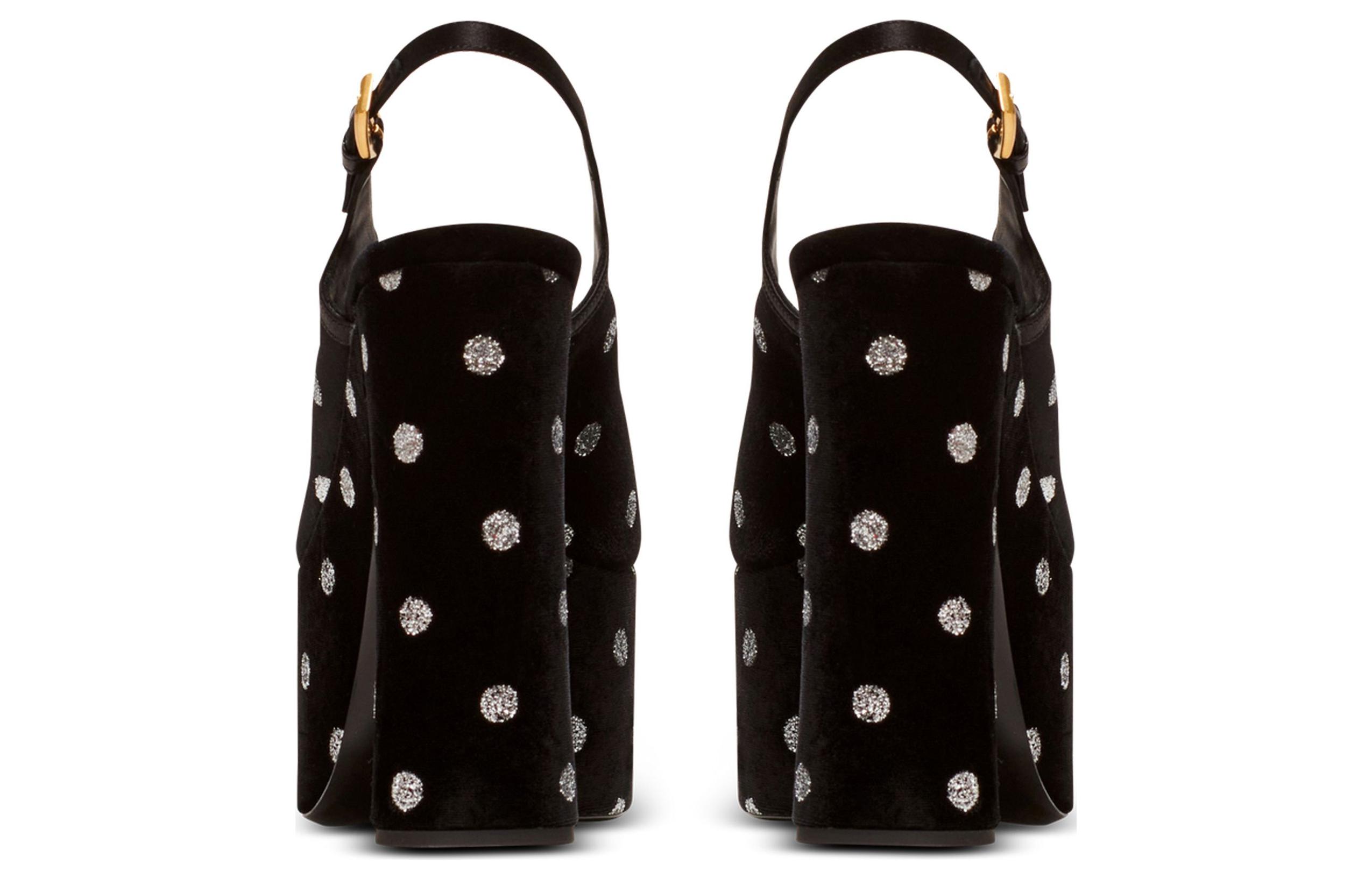 (W) Balmain Suede Round-Toe High Heel Sandals 'Black Ankle-Strap' 圖 5