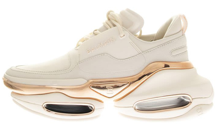 (W) Balmain Suede Thick Sole 'Beige Fashion'