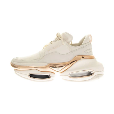 (W) Balmain Suede Thick Sole 'Beige Fashion'