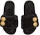 (W) Sandal Rata Balmain Tam 'Bulu Palsu Hitam' YN1UL776TCFB0PA