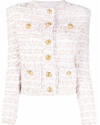 (W) 발망 트위드 노카라 자켓 여성 핑크 화이트 XF1SK250KB19-GAD Order (W) 발망 트위드 노카라 자켓 여성 핑크 화이트 XF1SK250KB19-GAD