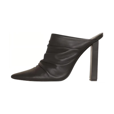 (W) Balmain Ulla 'Pleated Leather Slide Black'
