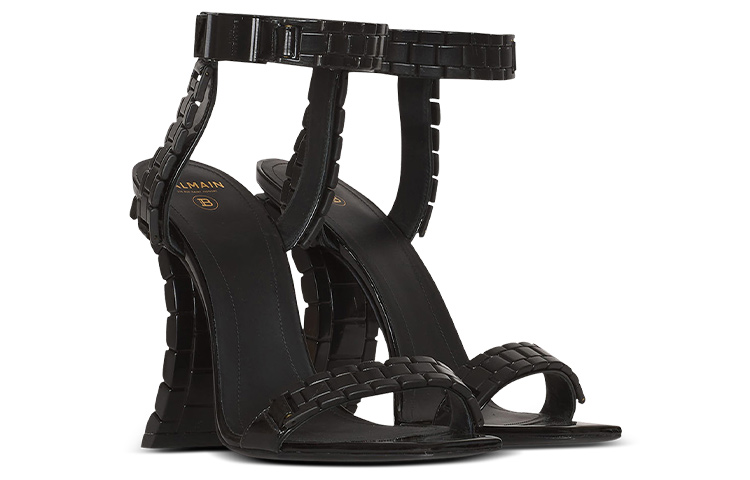 (W) Balmain Ultima 'Black Patent Leather Sandals' 圖 2