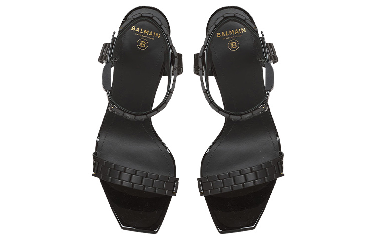 (W) Balmain Ultima 'Black Patent Leather Sandals' 圖 3