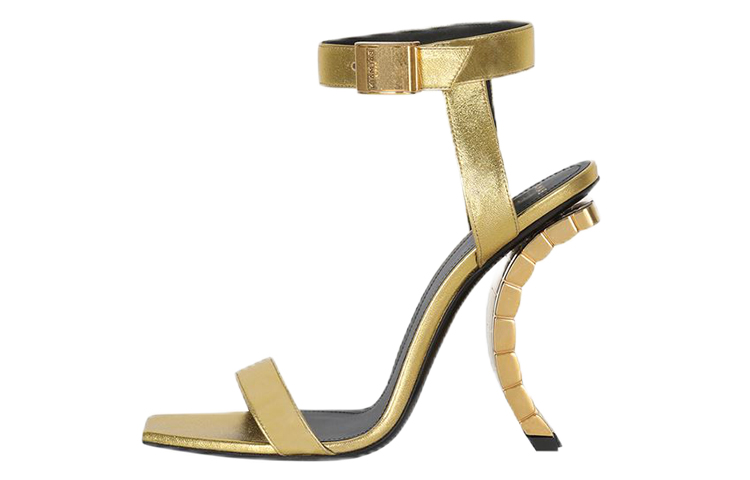 (W) Balmain Ultima 'Gold Leather Sandals'