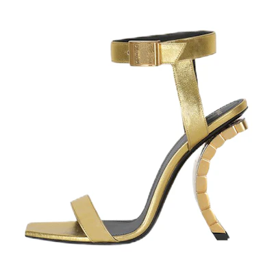 (W) Balmain Ultima 'Gold Leather Sandals'