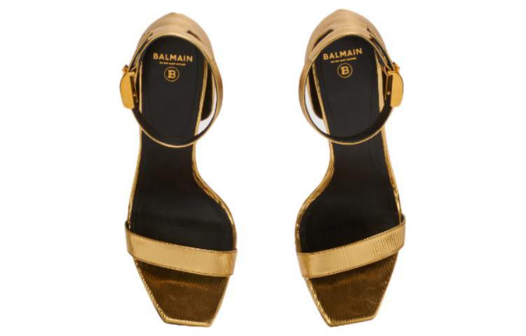 Lookbook 巴爾曼BALMAIN Uma 牛皮 搭扣細高跟 時尚涼鞋 女款 金色